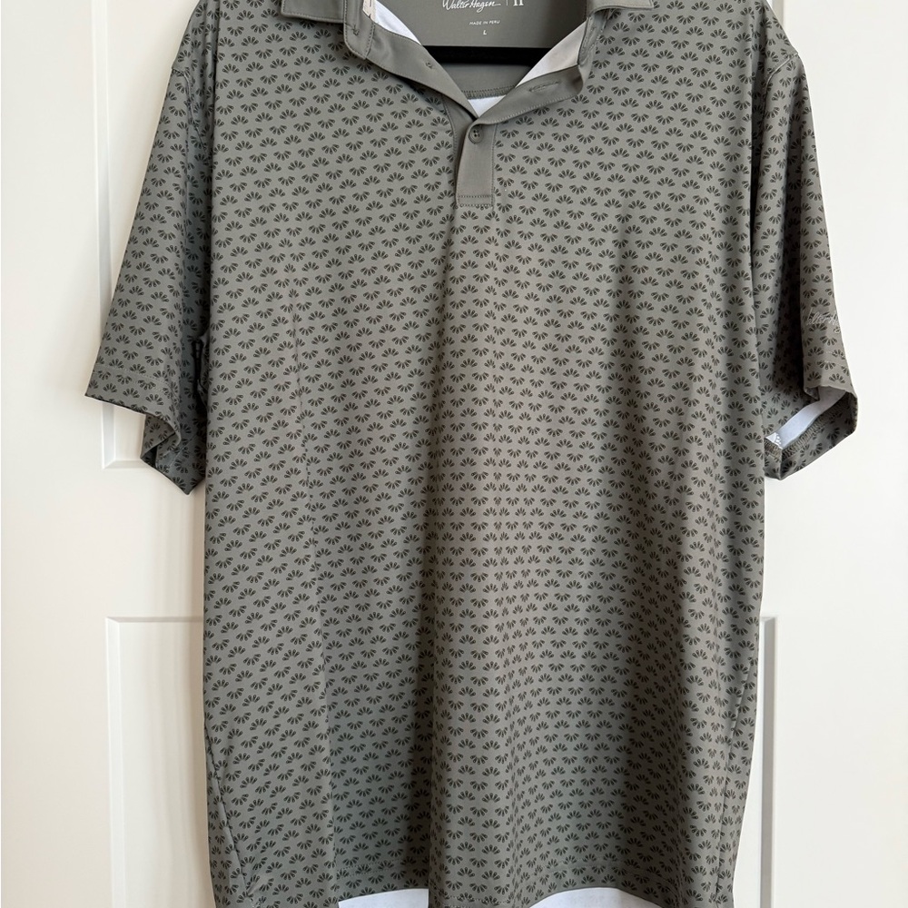 Walter Hagen Gray Patterned Polo Shirt